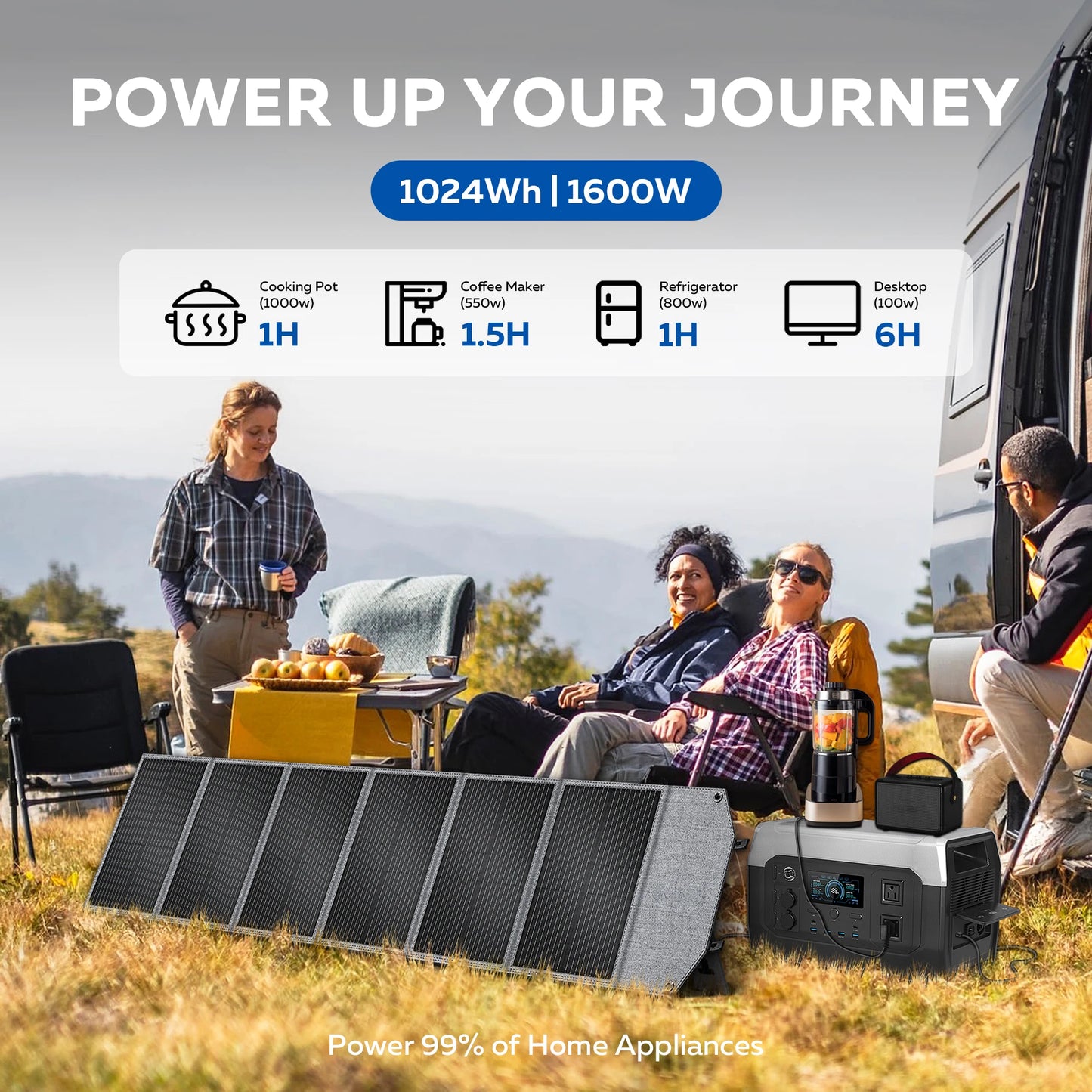 CTOLITY XP1000 SP200N Portable Power Station With 200W Solar Panel