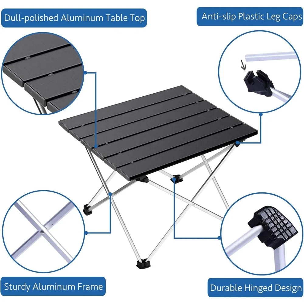 XIUWO Portable Folding Camping Table Aluminum Lightweight Outdoor Picnic