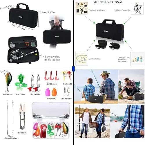 YTYIN Portable Spinning Rod Combo Set With Fluorescent Tip Lures
