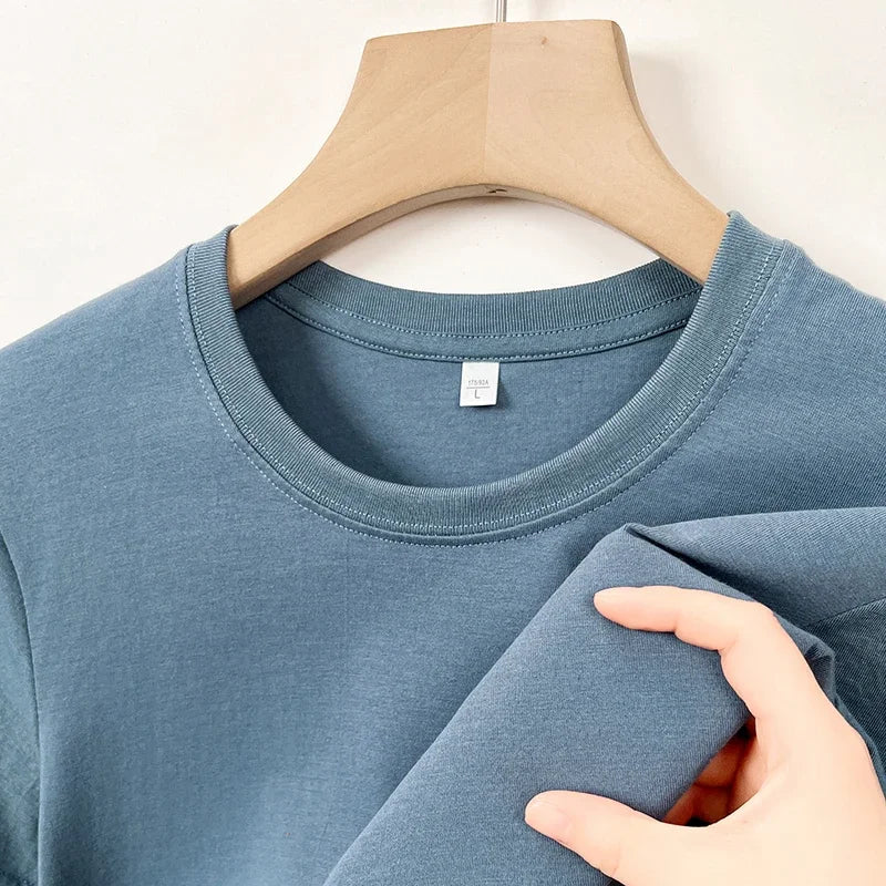 Men's Korean Casual Cotton Short Sleeve Round Neck T Shirt