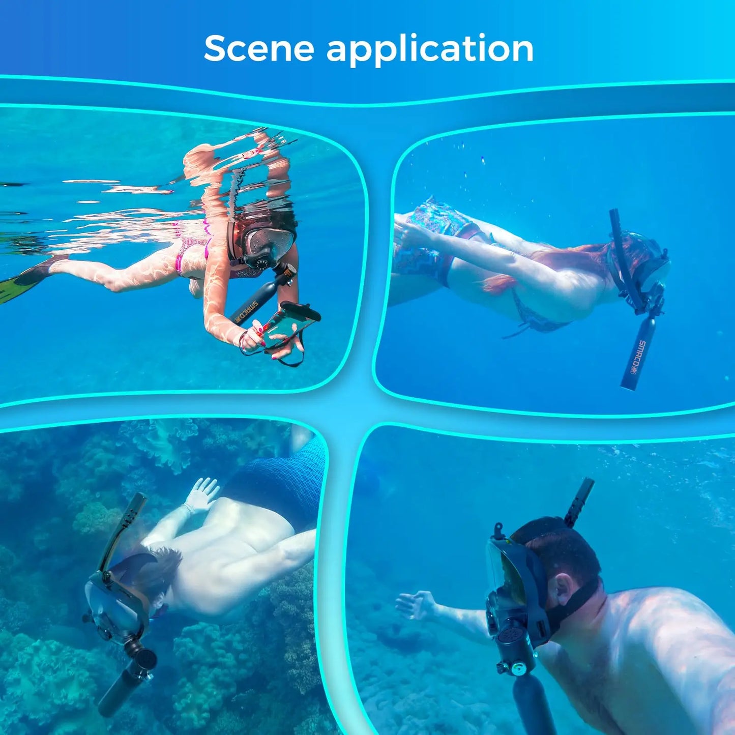 Smaco S300 0.5L Scuba Tank Snorkel Mask Portable Diving Gear