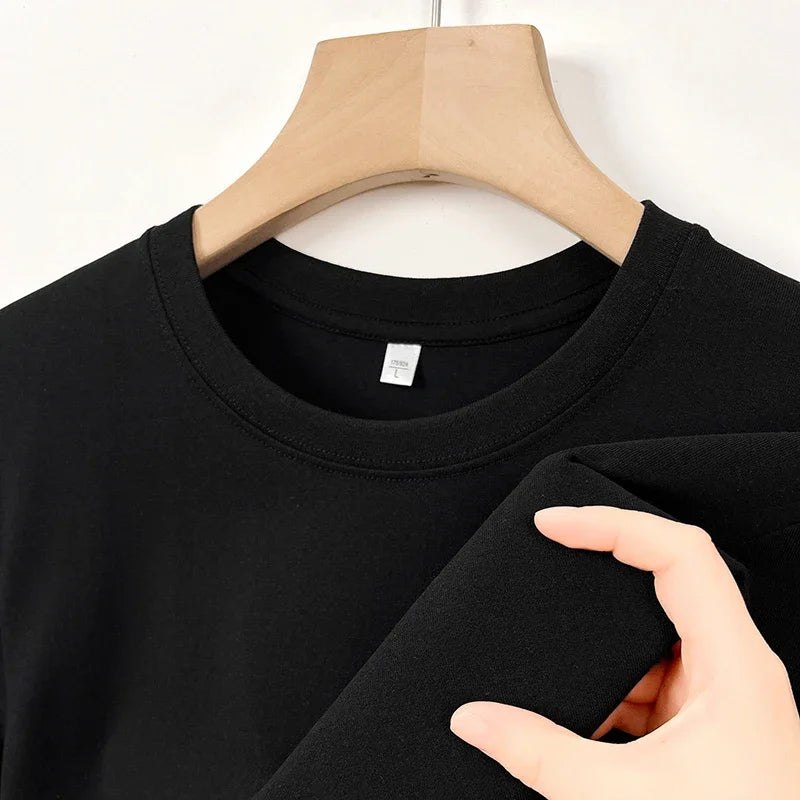 Men's Korean Casual Cotton Short Sleeve Round Neck T Shirt