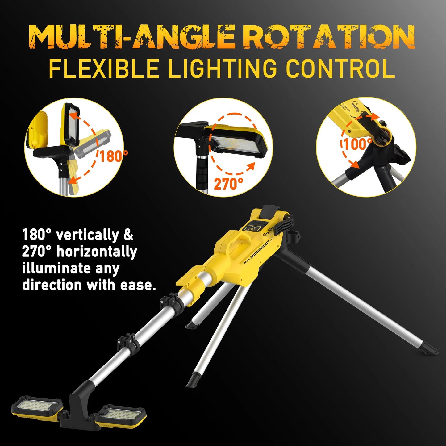 LED Work Light 80000LM Rechargeable With Power Bank IP65 Waterproof
