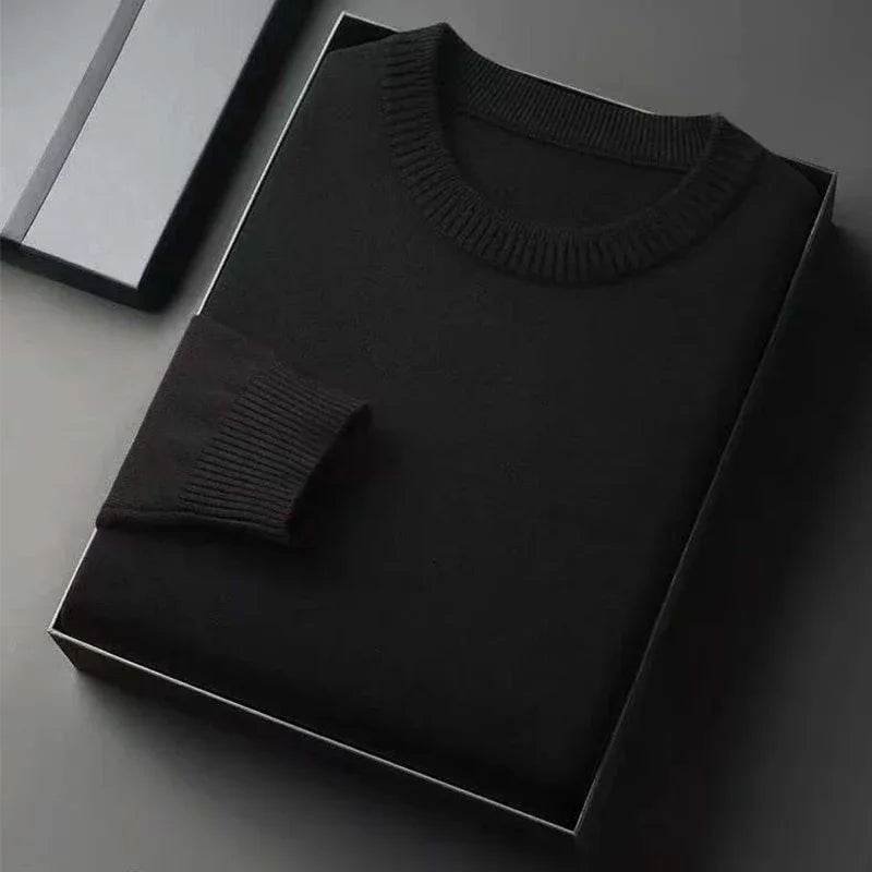 Men's Classic Crewneck Knit Pullover Sweater Lightweight Polyester