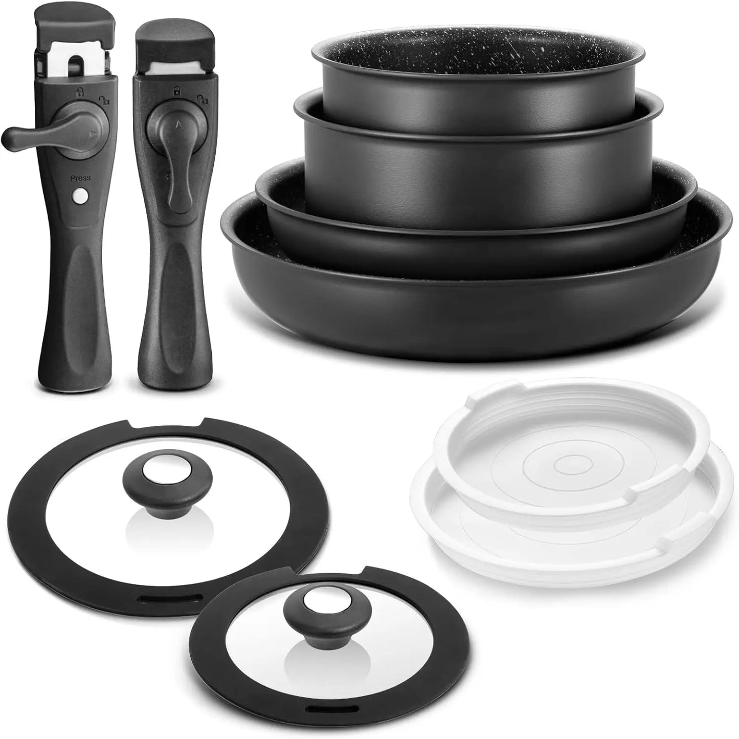 Induction Cookware Set, 10-Piece Nonstick Pots And Pans