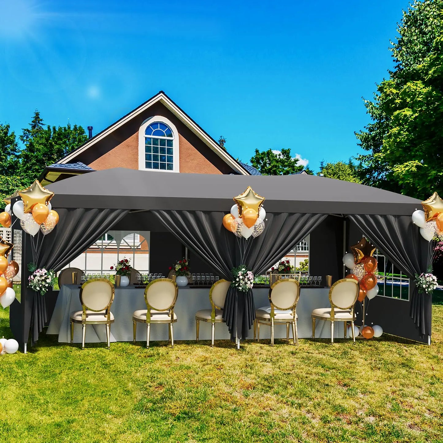 HiMISS Heavy Duty Commercial Canopy Tent With Sidewalls