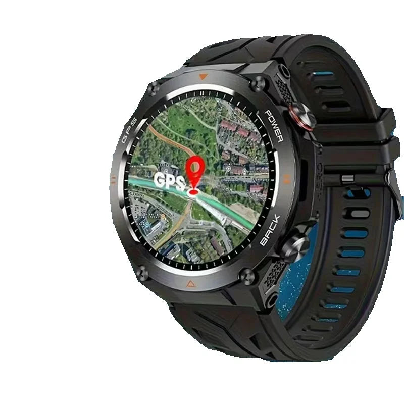Men's GPS Smartwatch with Compass, Barometer, Fitness Tracker, Sleep Monitoring, and Circular Outdoor Smartwatch Design