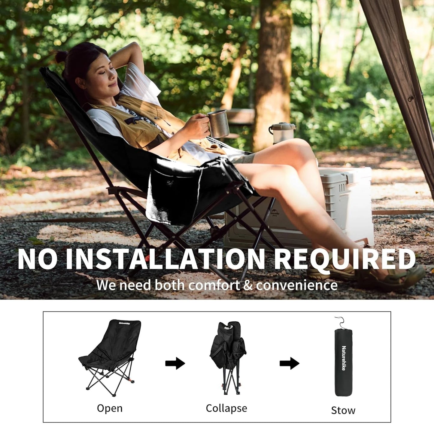 Naturehike Sea Star Recliner Moon Chair Outdoor Folding Camping Chair