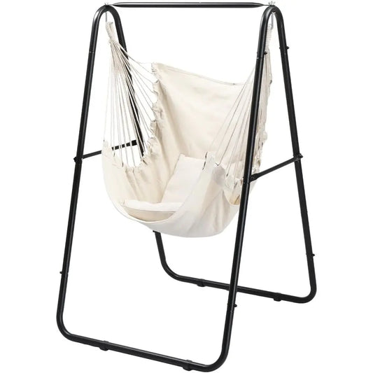 600lbs Heavy Duty Hammock Chair With Stand And Pillows