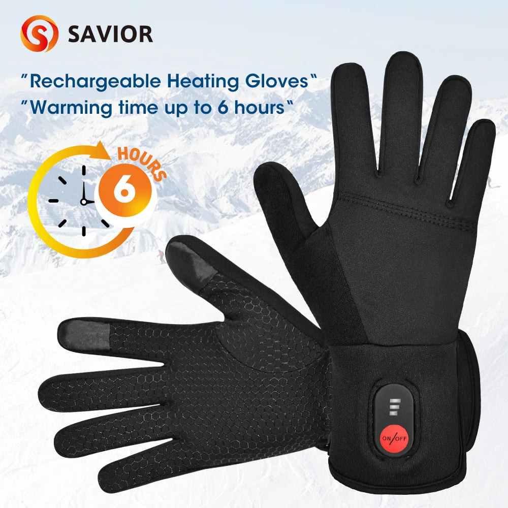 Savior Rechargeable Heated Gloves For Winter Skiing And Outdoor Use