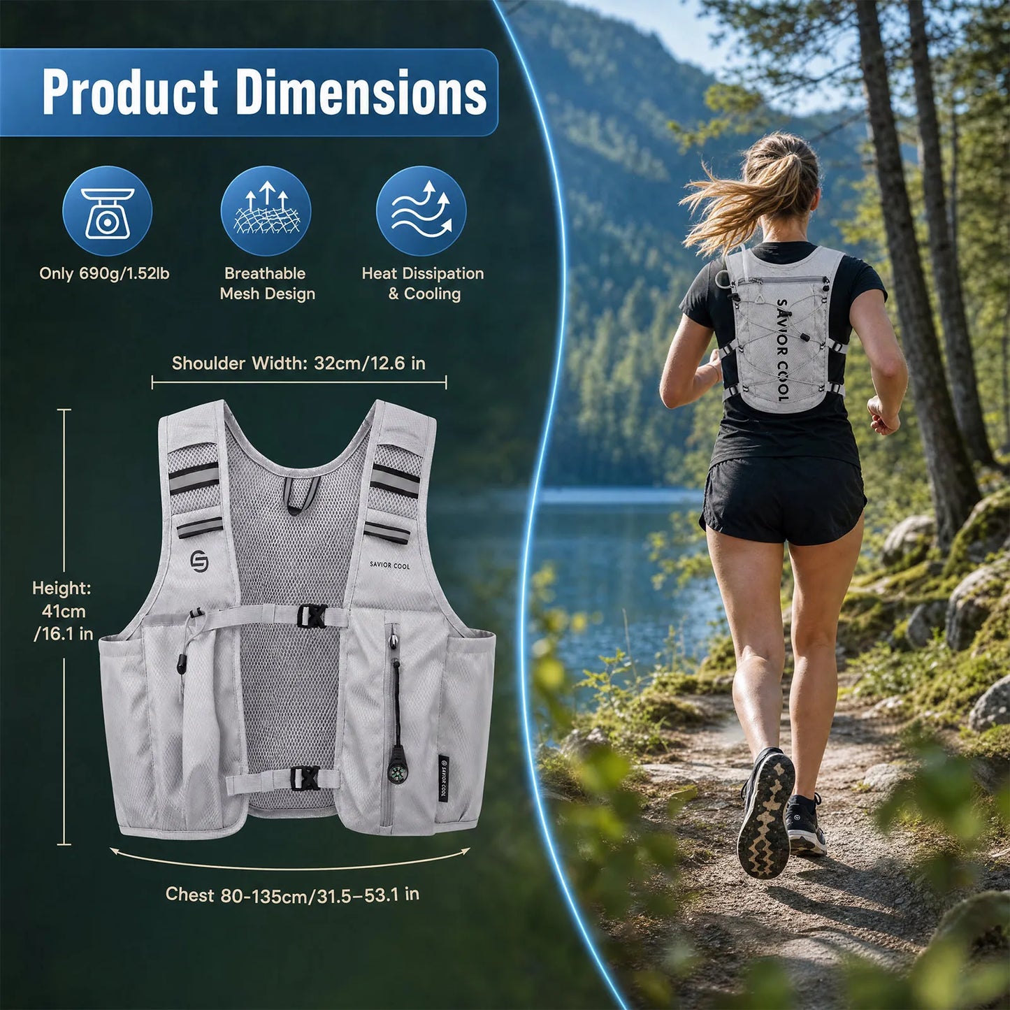 Snow Deer Outdoor Cooling Vest With Built In Water Bladder