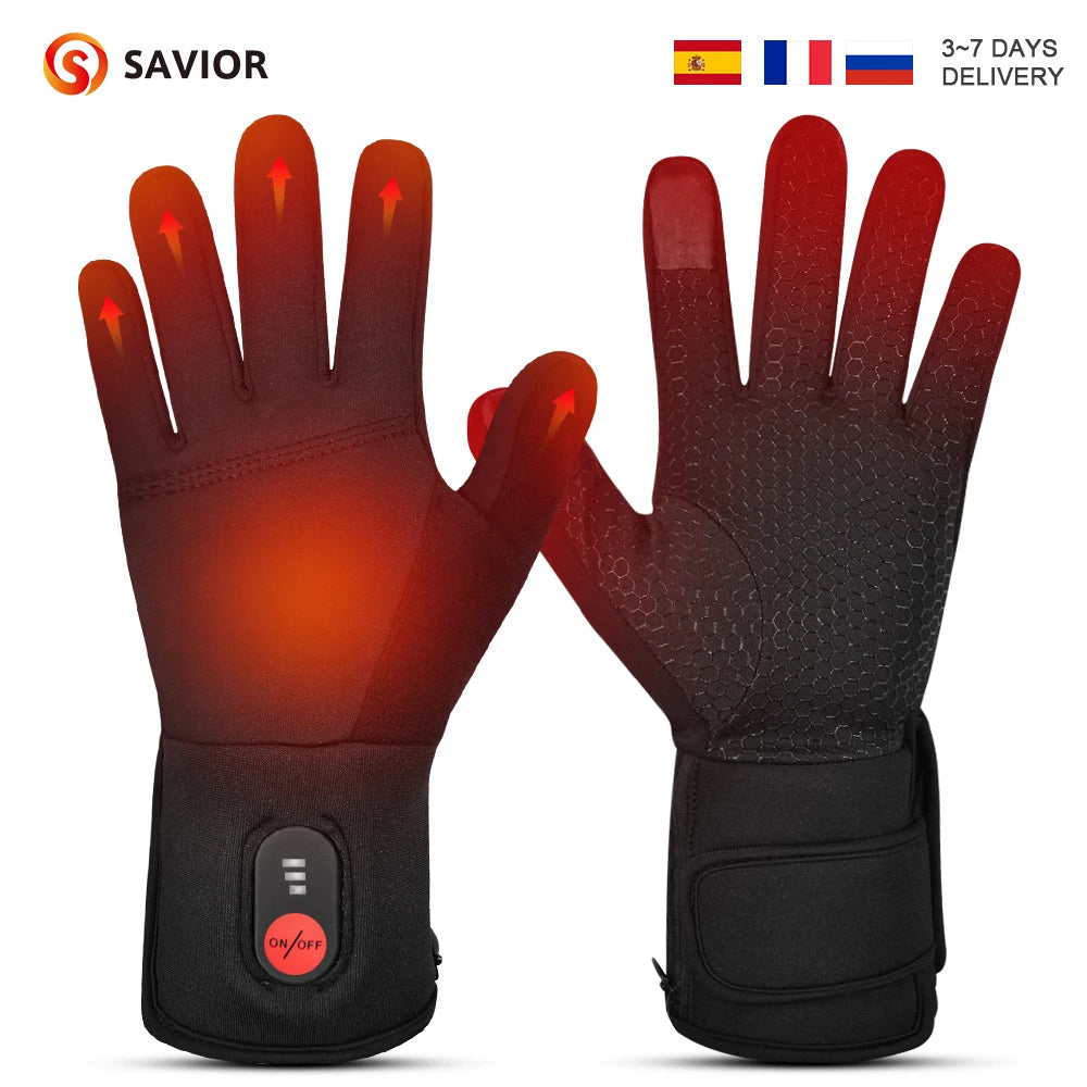 Savior Rechargeable Heated Gloves For Winter Skiing And Outdoor Use