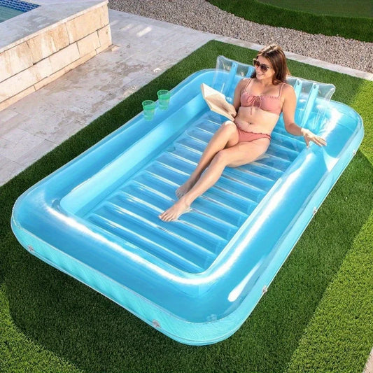 Joyfy Premium Inflatable Pool Tanning Lounger With Pillow