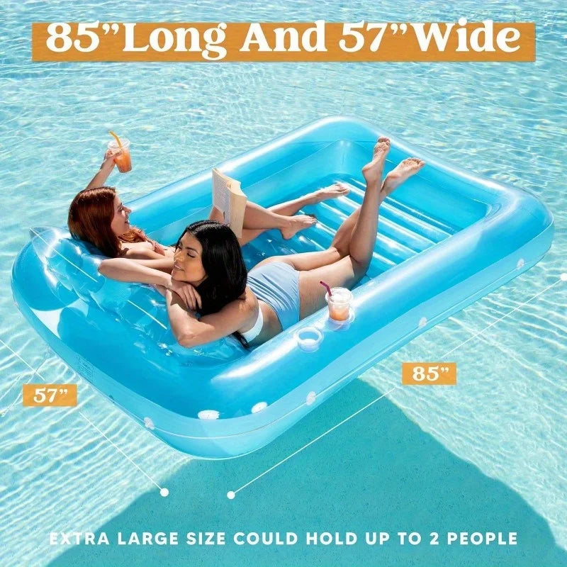 Joyfy Premium Inflatable Pool Tanning Lounger With Pillow