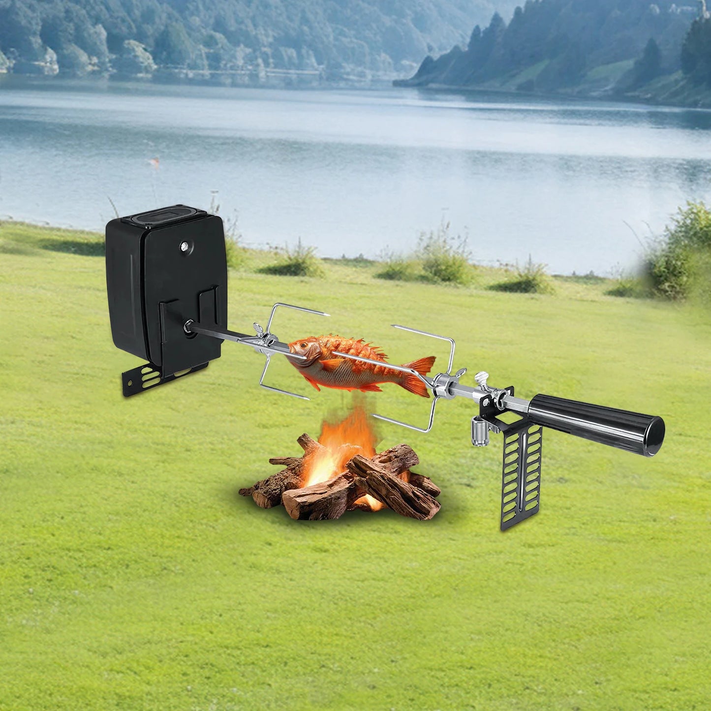 Automatic Electric Rotisserie Grill For Whole Pigs 360 Rotation