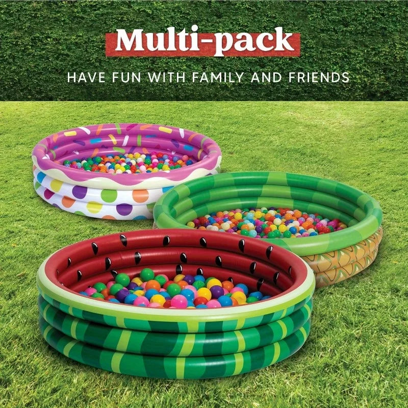 JOYFY 3 Pack 45'' X 10'' Inflatable Kiddie Swimming Pool for Kids Summer Water Pool Baby Swimming Pool Pit Ball Pool