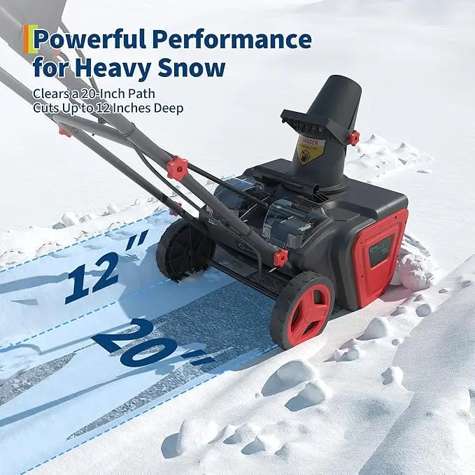 Lightweight 20V Electric Snow Blower For Home Driveway Cleaning