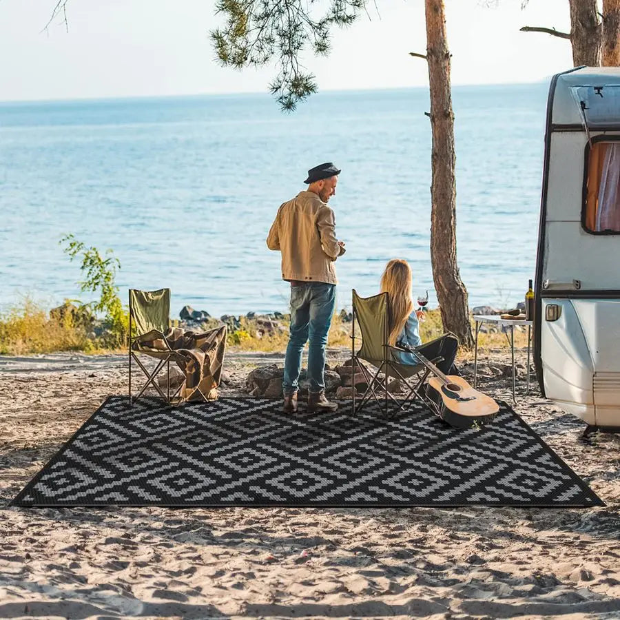 Outdoor Reversible Waterproof Rug For Patio Deck Porch