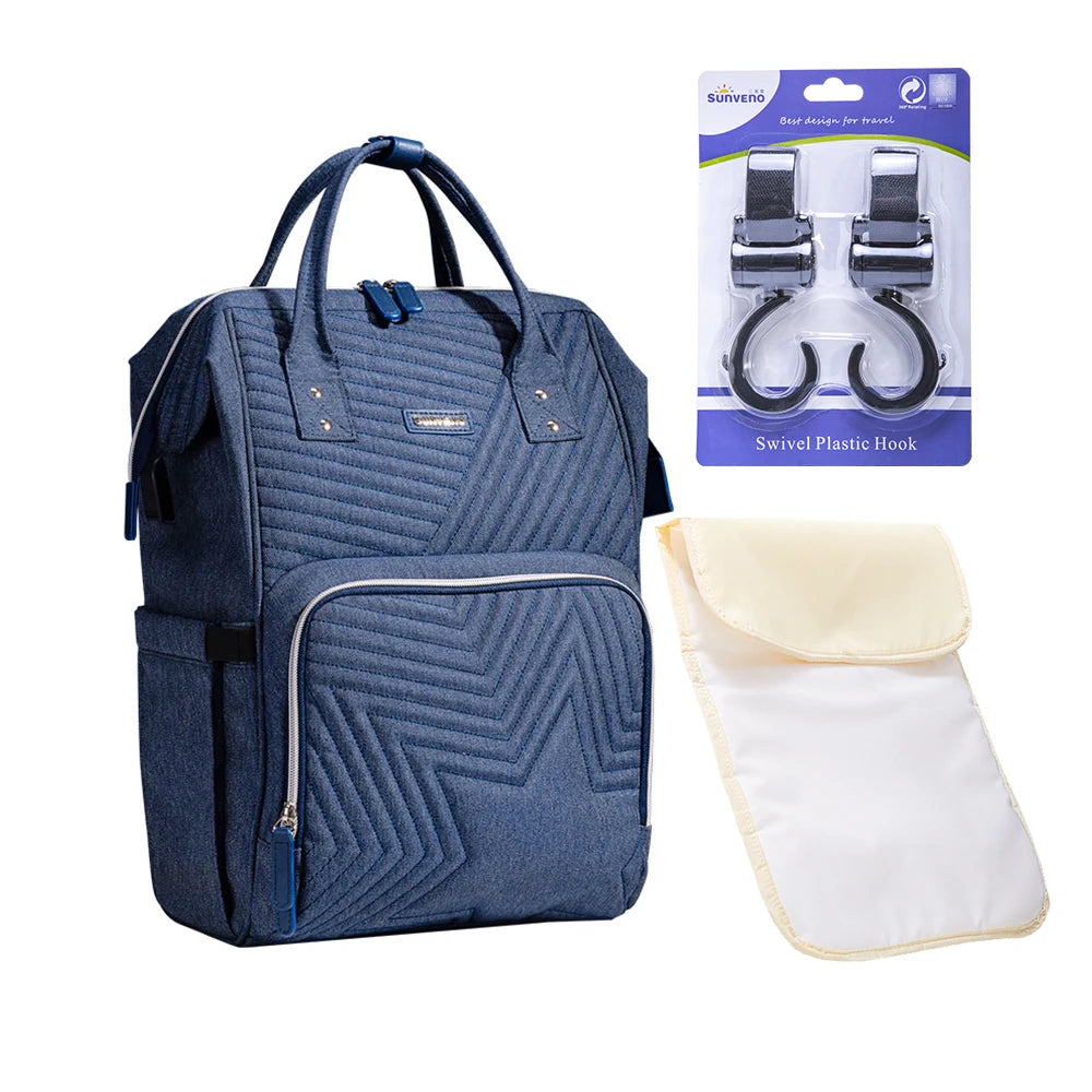 Sunveno Diaper Bag Backpack Travel Organizer For Moms And Baby