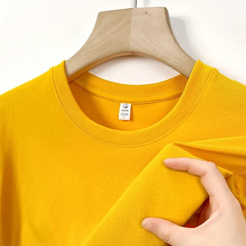 Men's Korean Casual Cotton Short Sleeve Round Neck T Shirt