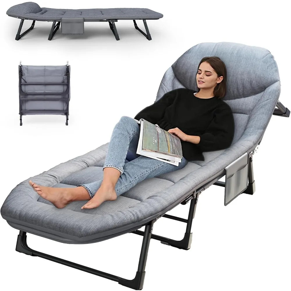 XIUWO Heavy Duty Folding Cot With Mattress 550 Lb Capacity