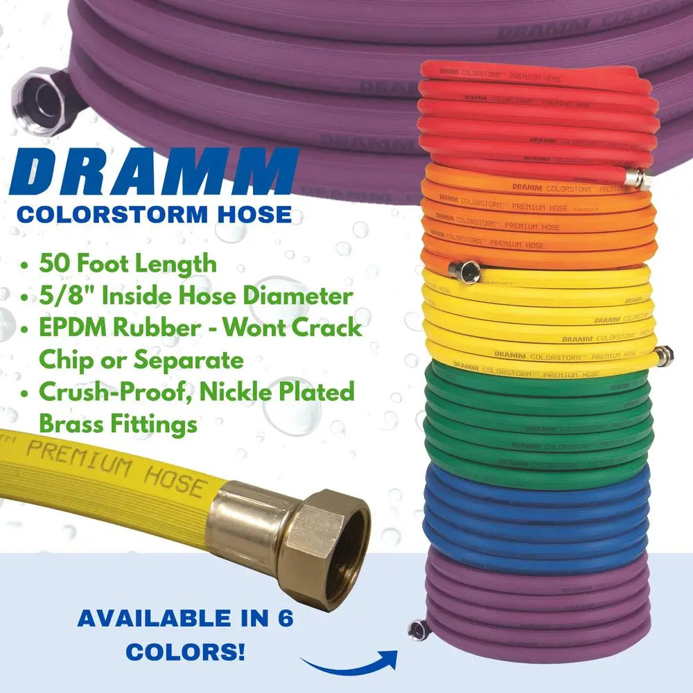 YTYIN ColorStorm Rubber Garden Hose Heavy Duty Kink Resistant