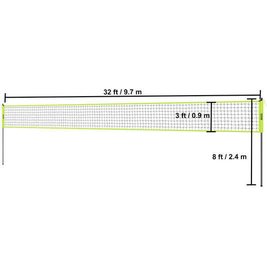 SucceBuy Outdoor Volleyball Net System With Adjustable Poles