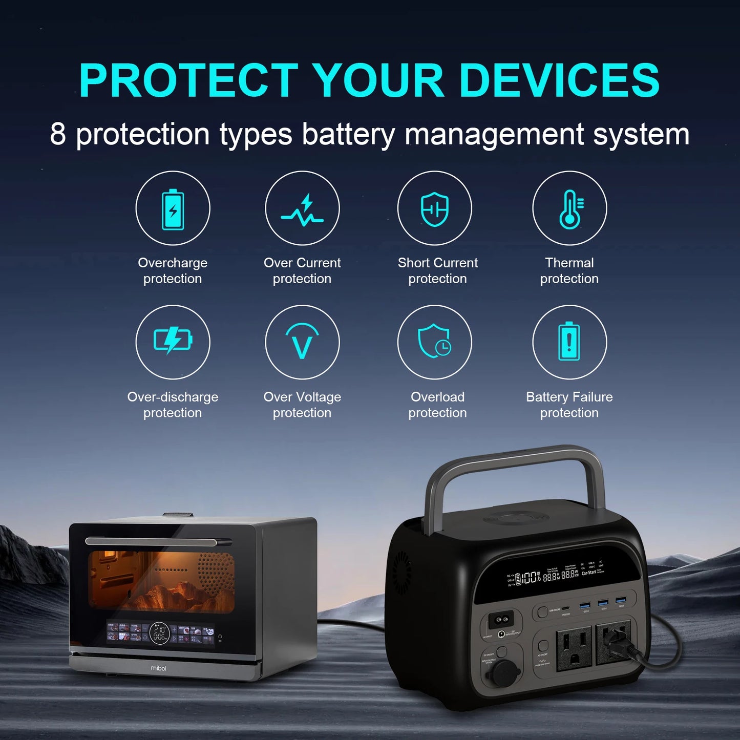 CTOLITY 500W LiFePo4 Portable Power Station Solar Generator Apower 400