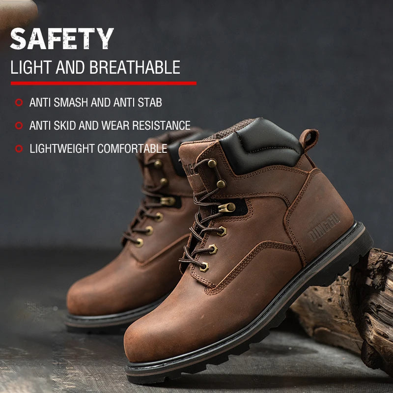 Steel Toe Safety Boots For Men Anti Puncture Work Protection