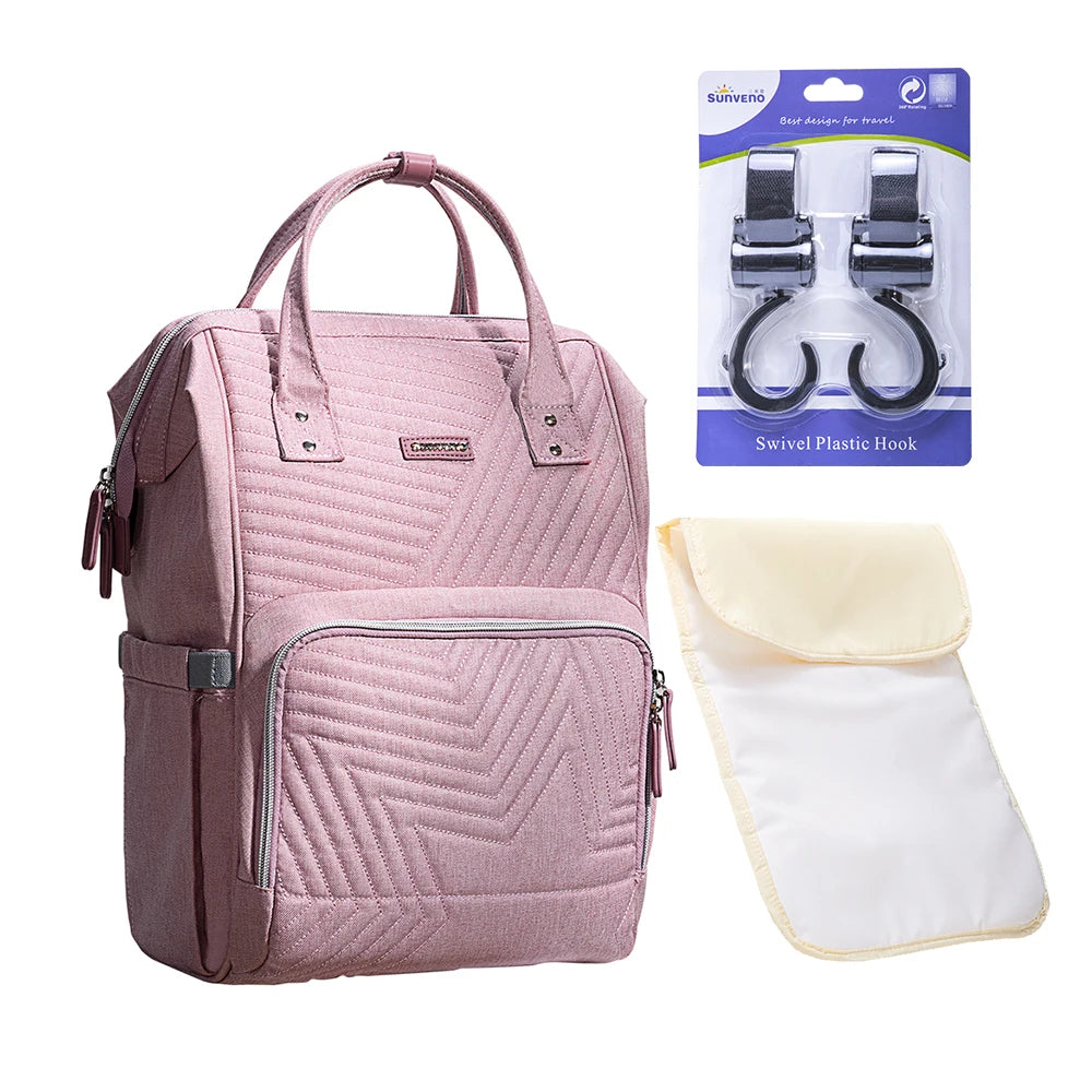 Sunveno Diaper Bag Backpack Travel Organizer For Moms And Baby