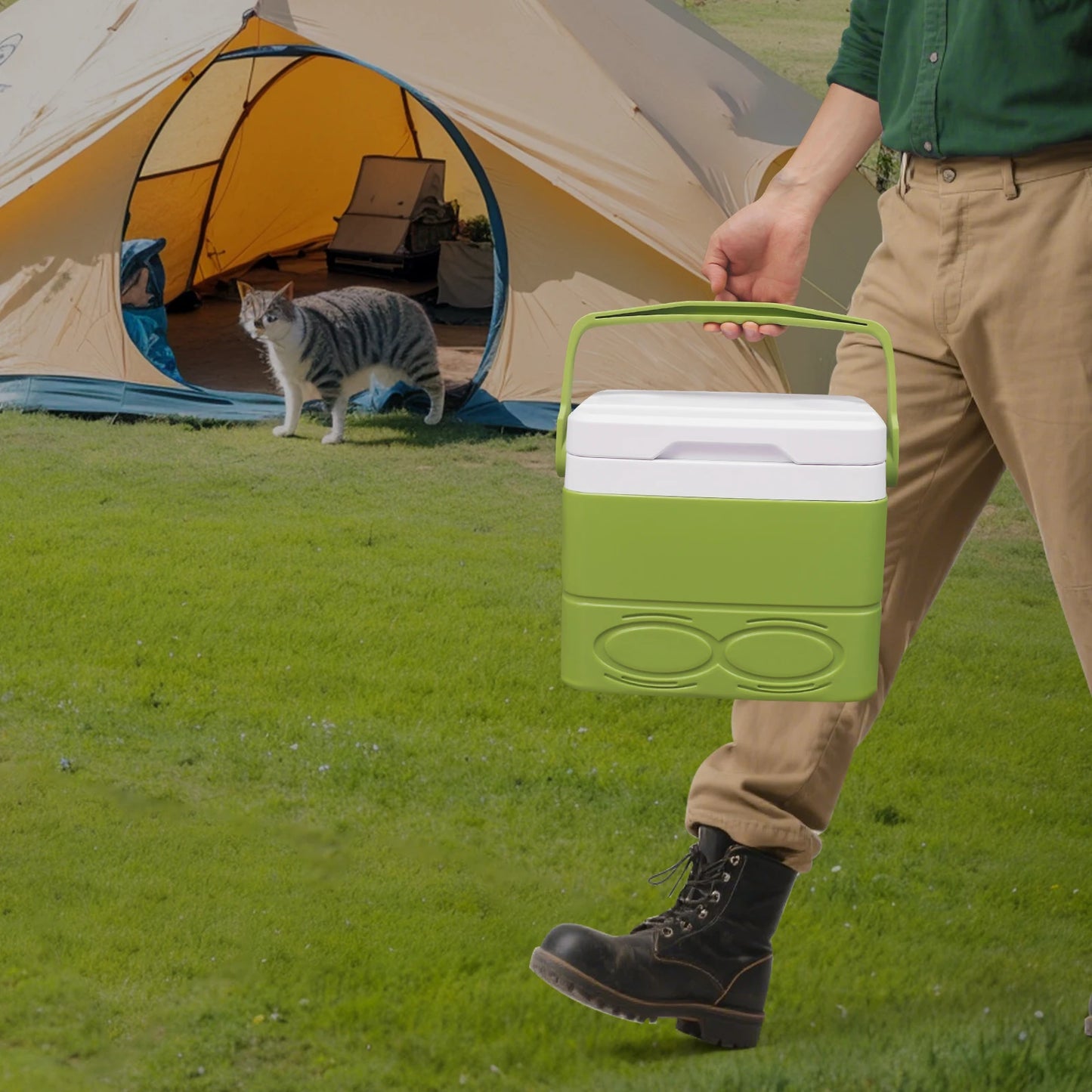 8.5L Cooler Box Outdoor Camping Picnic Car Portable Small Insulated Cooler Food Storage Box  Insulated Cooler with Handle