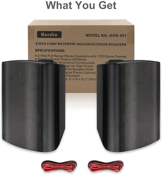 Herdio Outdoor Speaker System 300W Waterproof Wall-Mounted