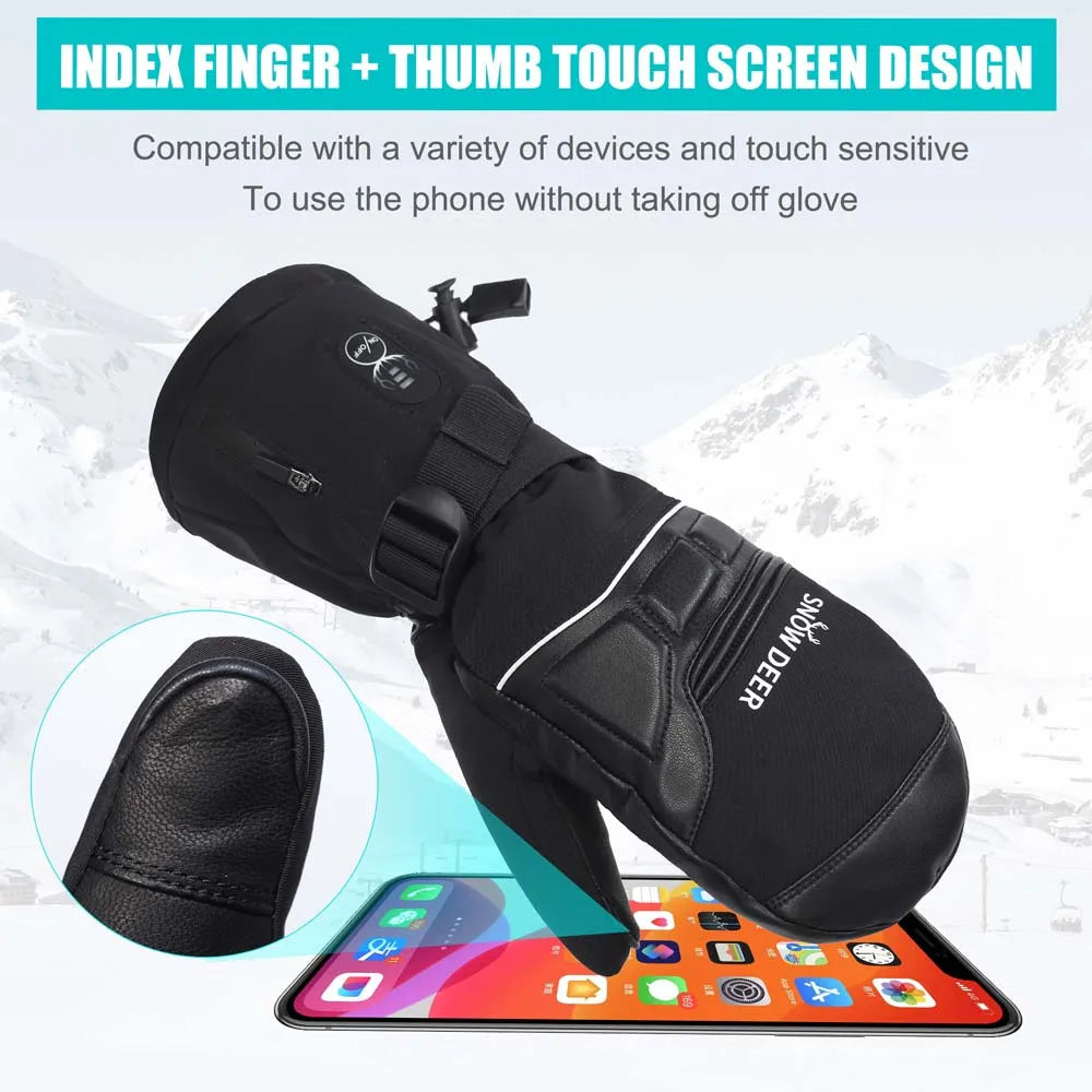 Savior Heat Rechargeable Electric Heated Winter Gloves Windproof Waterproof