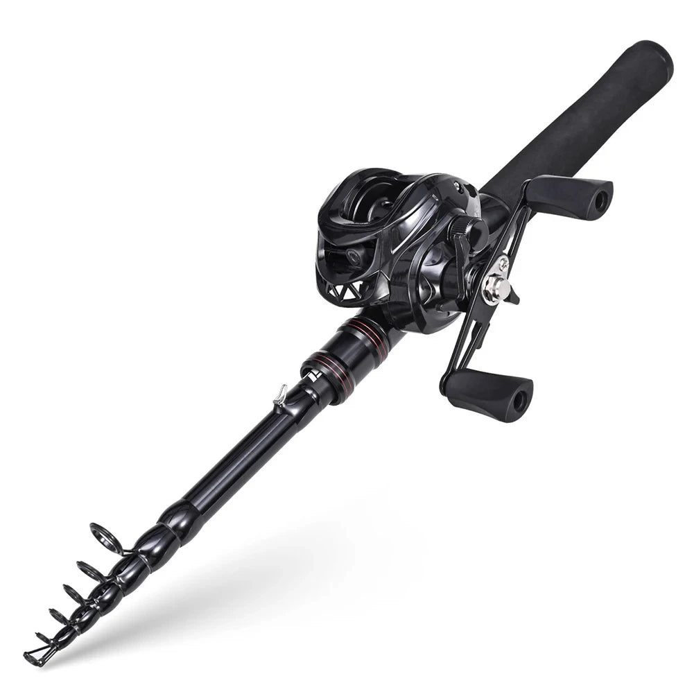 SHIQIAN Telescopic Carbon Fishing Rod With Rotating Reel Seat
