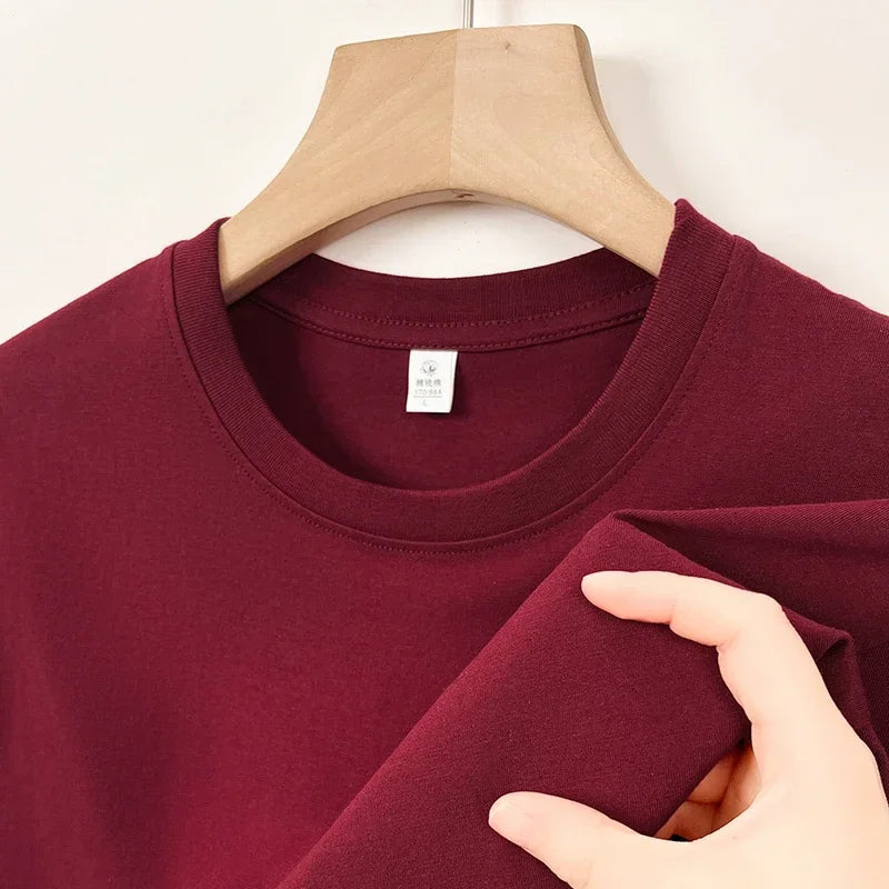 Men's Korean Casual Cotton Short Sleeve Round Neck T Shirt