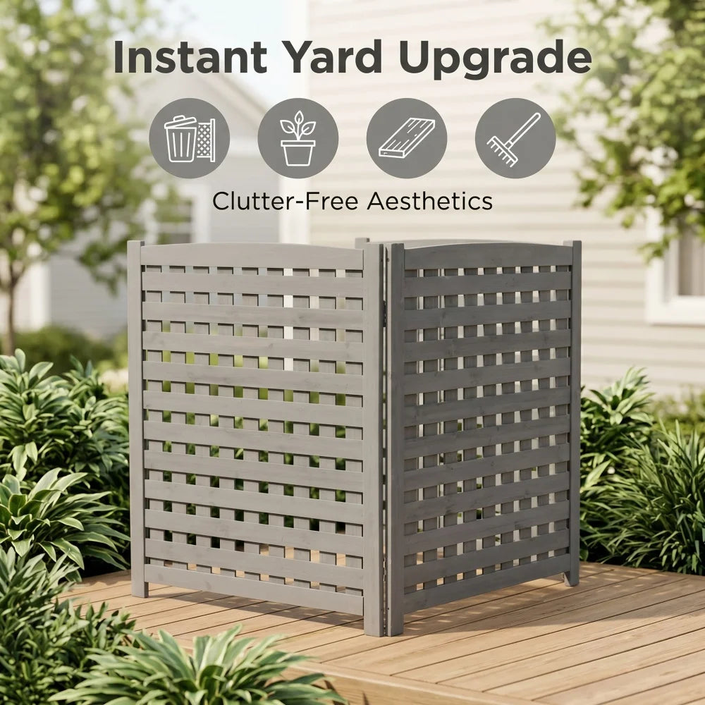 Wooden Outdoor Air Conditioner Privacy Screen Freestanding Garden Fence