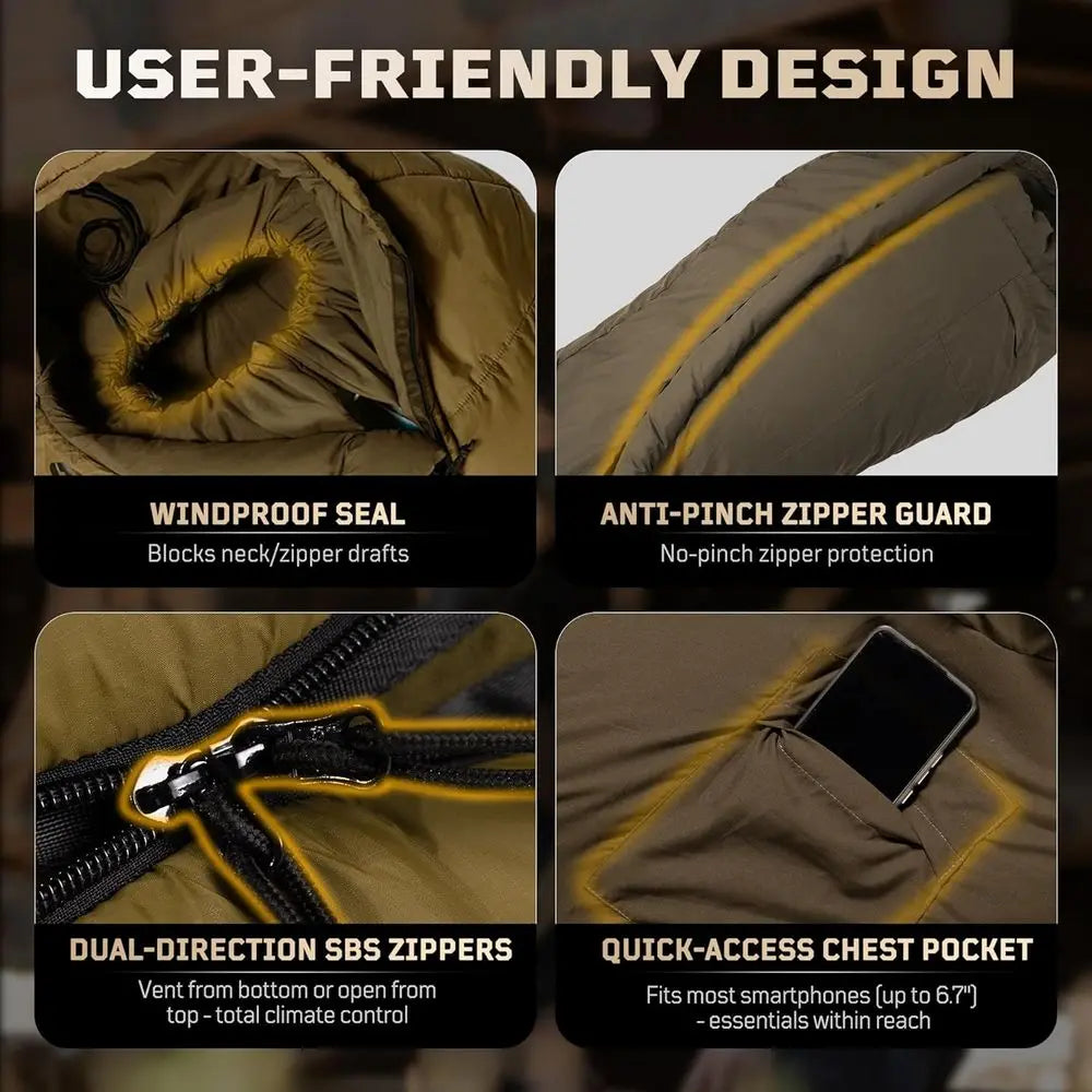 Cold Weather Backpacking Sleeping Bag Duck Down 25 36F