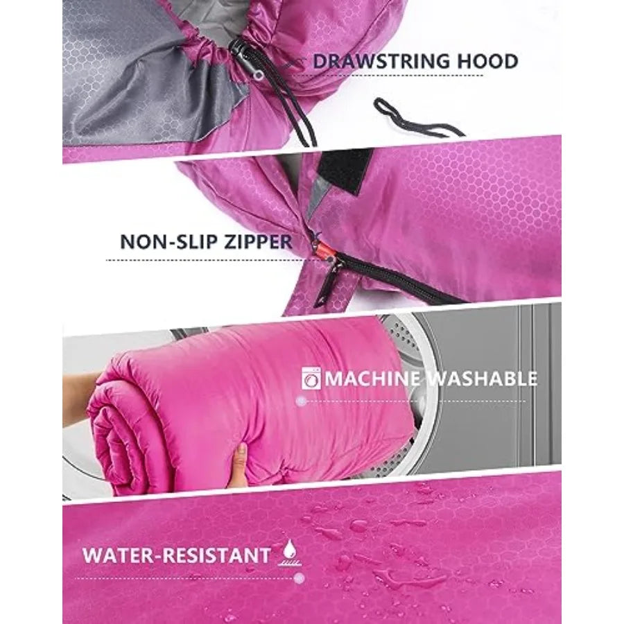 Sleeping Bags for Adults Backpacking Lightweight Waterproof- Cold Weather Sleeping Bag for Girls Boys Mens for Warm Camping Hik