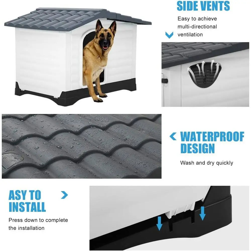 Water Resistant Ventilated Dog House For Indoor Outdoor Use