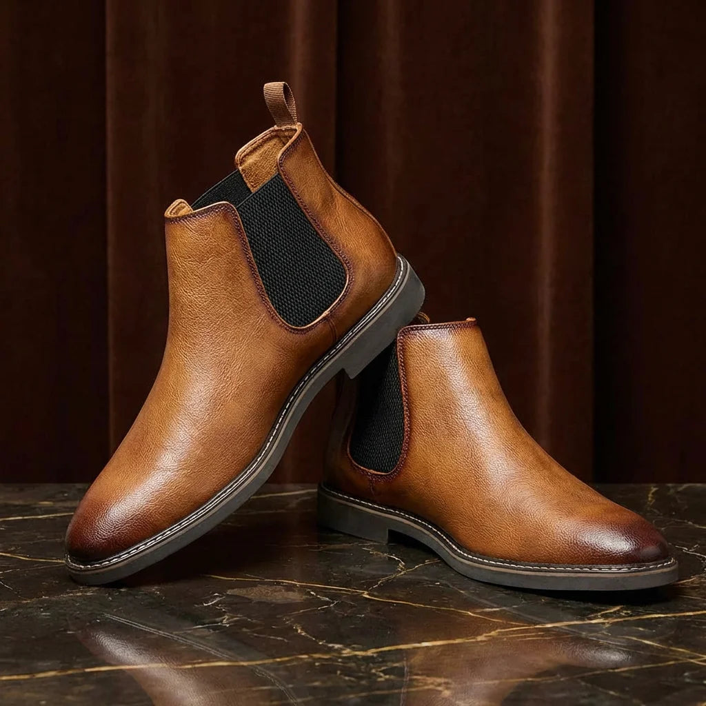 Hecrafted Mens Chelsea Ankle Boots With Elastic Comfort Fit