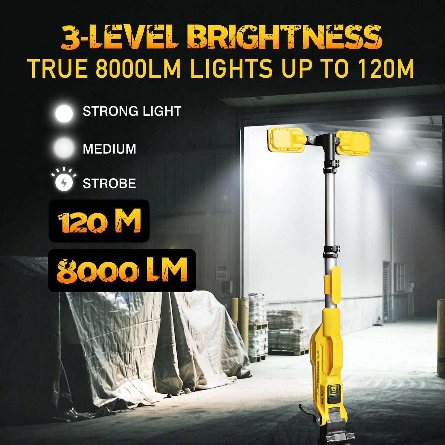 LED Work Light 80000LM Rechargeable With Power Bank IP65 Waterproof
