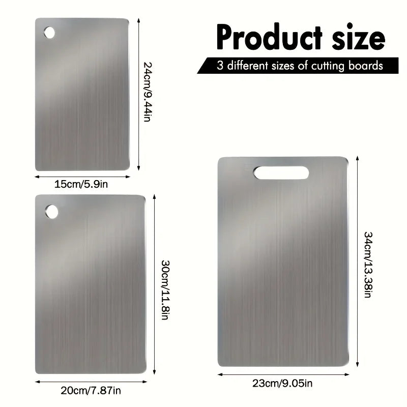 Stainless Steel 3 Piece Cutting Board Set BPA Free