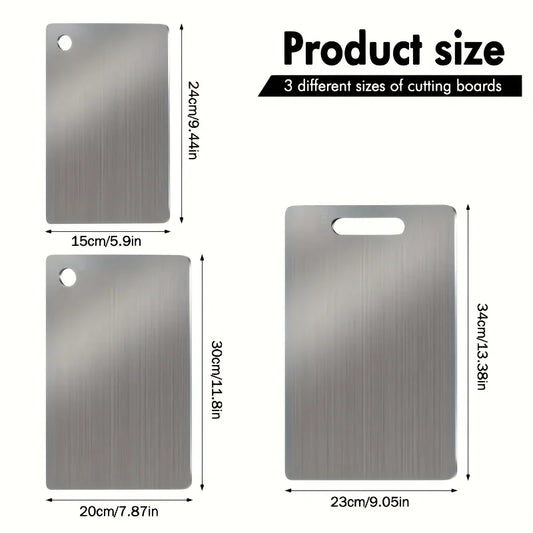 Stainless Steel 3 Piece Cutting Board Set BPA Free