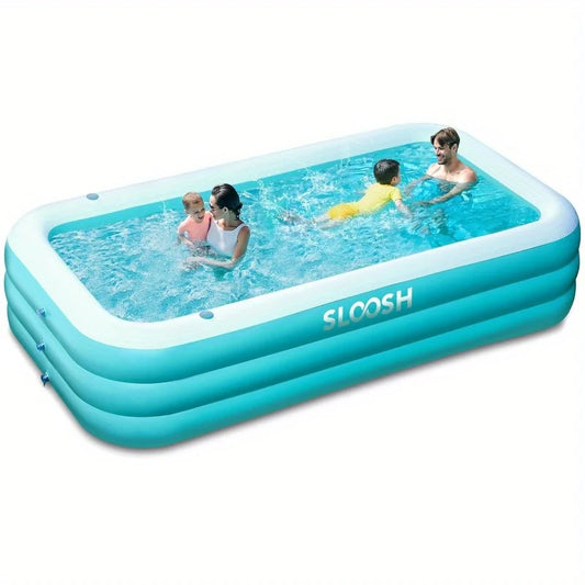 JOYFY Inflatable Pool with Seats 125x 68x 22 inch Full-Sized Inflatable Swimming Pool for Family Pool Summer Water Party Pool