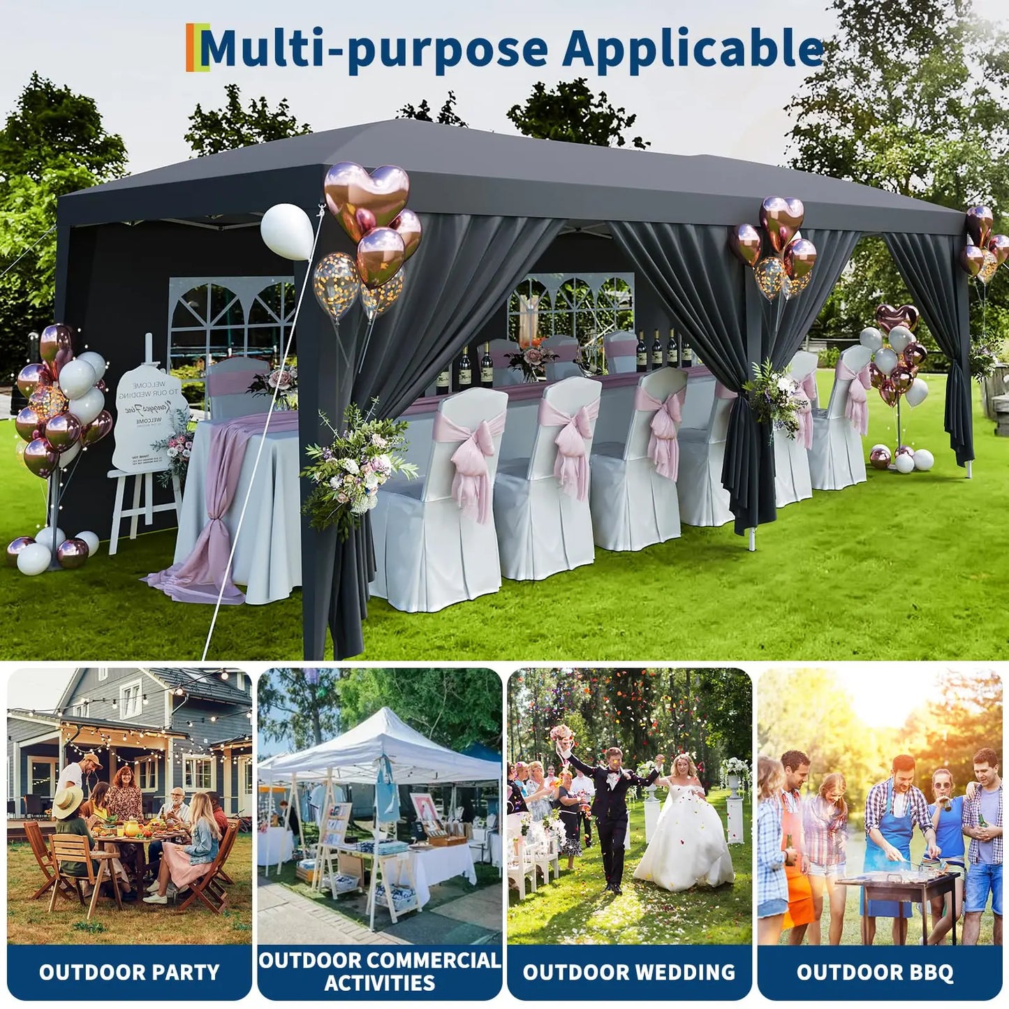HiMISS Heavy Duty Commercial Canopy Tent With Sidewalls