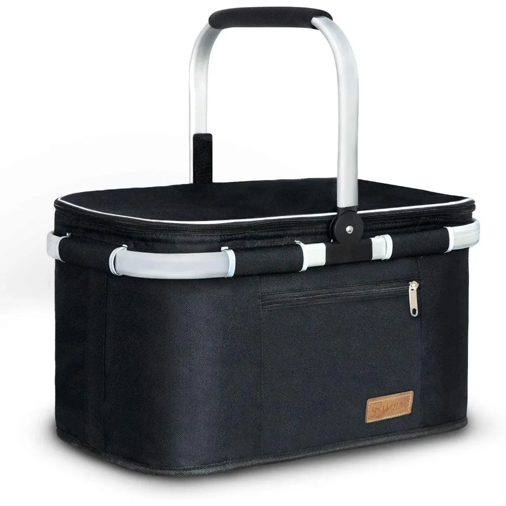 NBVCX Insulated Picnic Basket With Foldable Leakproof Pockets