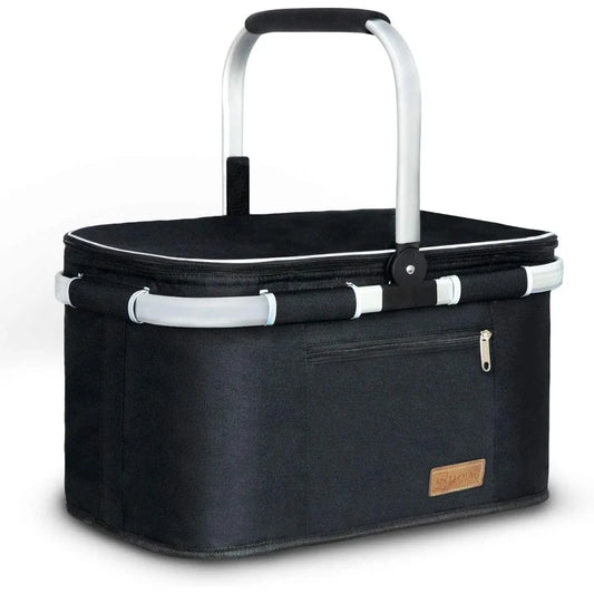 NBVCX Insulated Picnic Basket With Foldable Leakproof Pockets