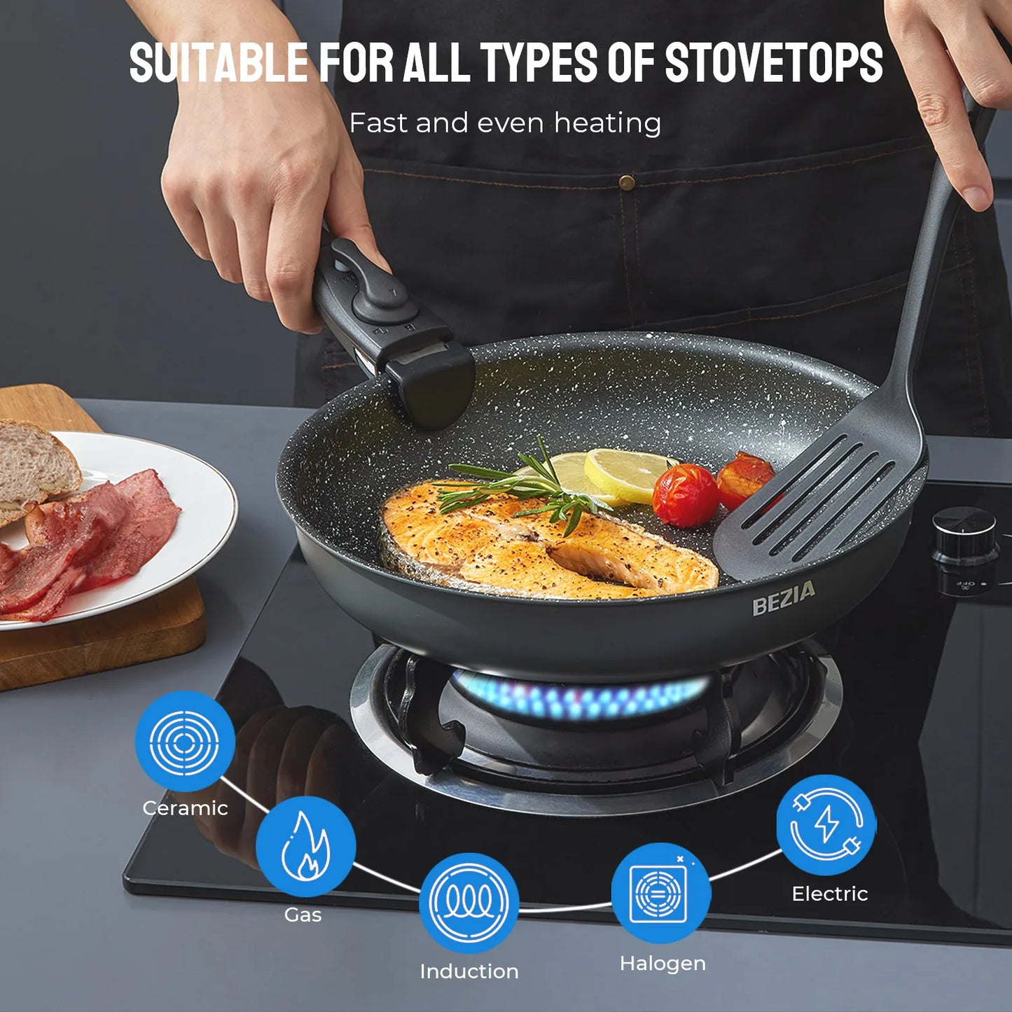 Induction Cookware Set, 10-Piece Nonstick Pots And Pans