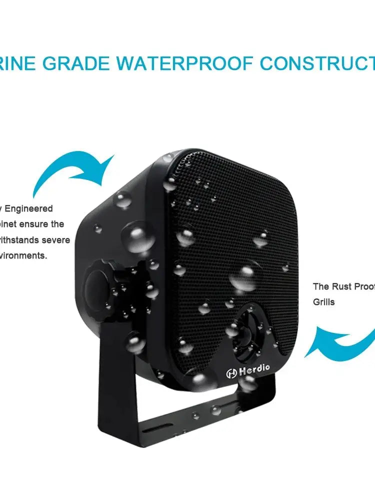 Herdio Waterproof Marine Speakers 100W Outdoor Audio System