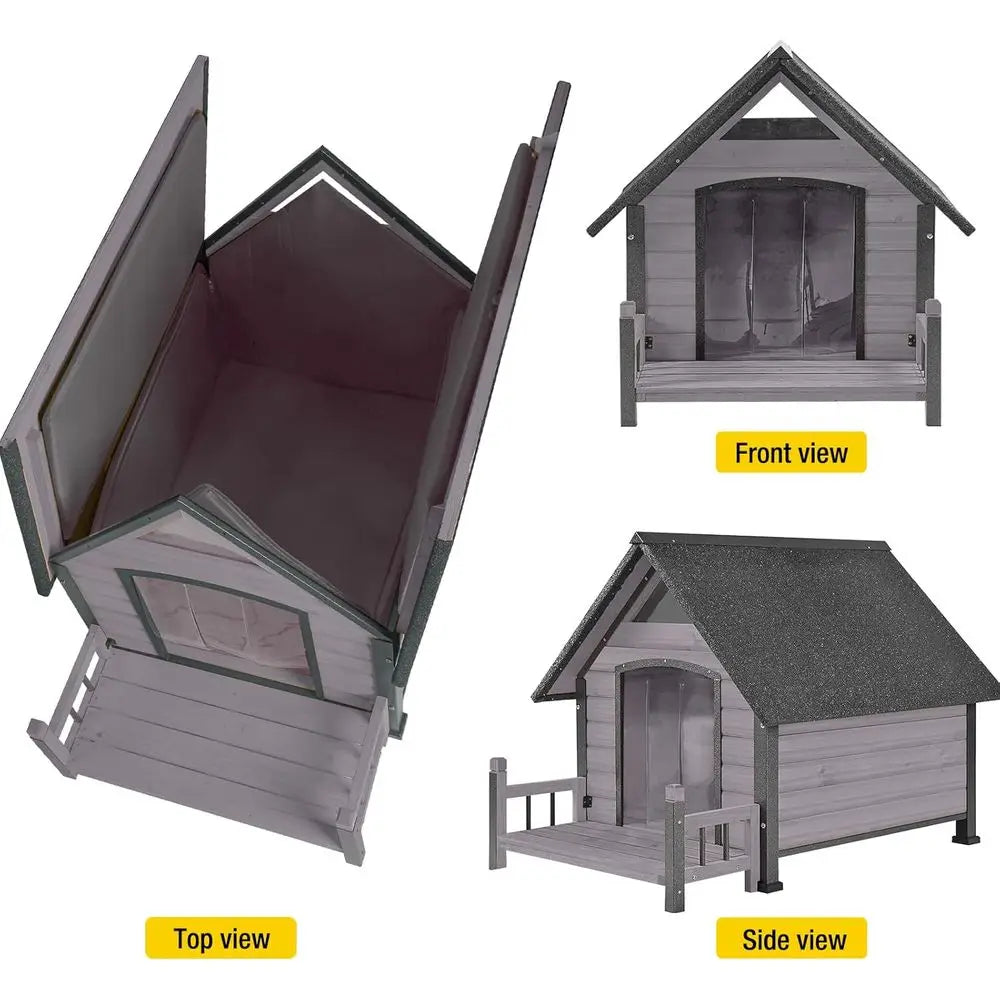 Insulated Outdoor Dog Kennel With Weatherproof Chew Resistant Shelter